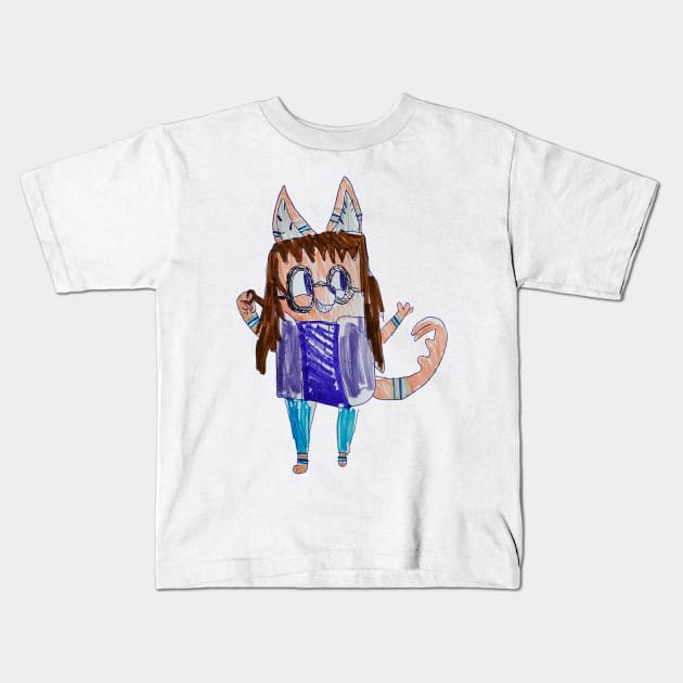 Alex as Bluey Kids T-Shirt by WhitneyWooHoo